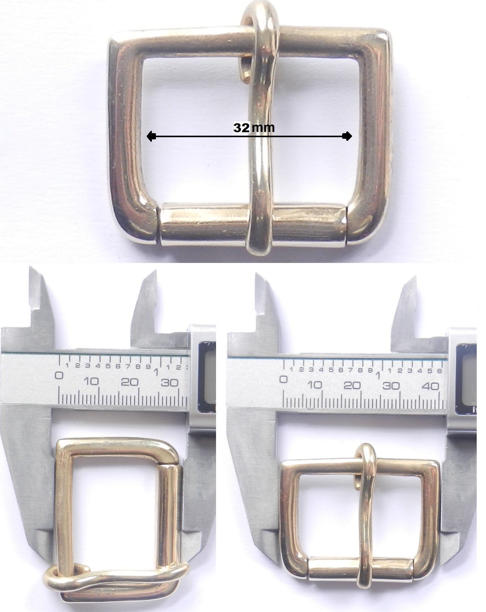 Solid Cast Brass Single Roller Napa Buckle 5 Sizes 2" - 1" inch