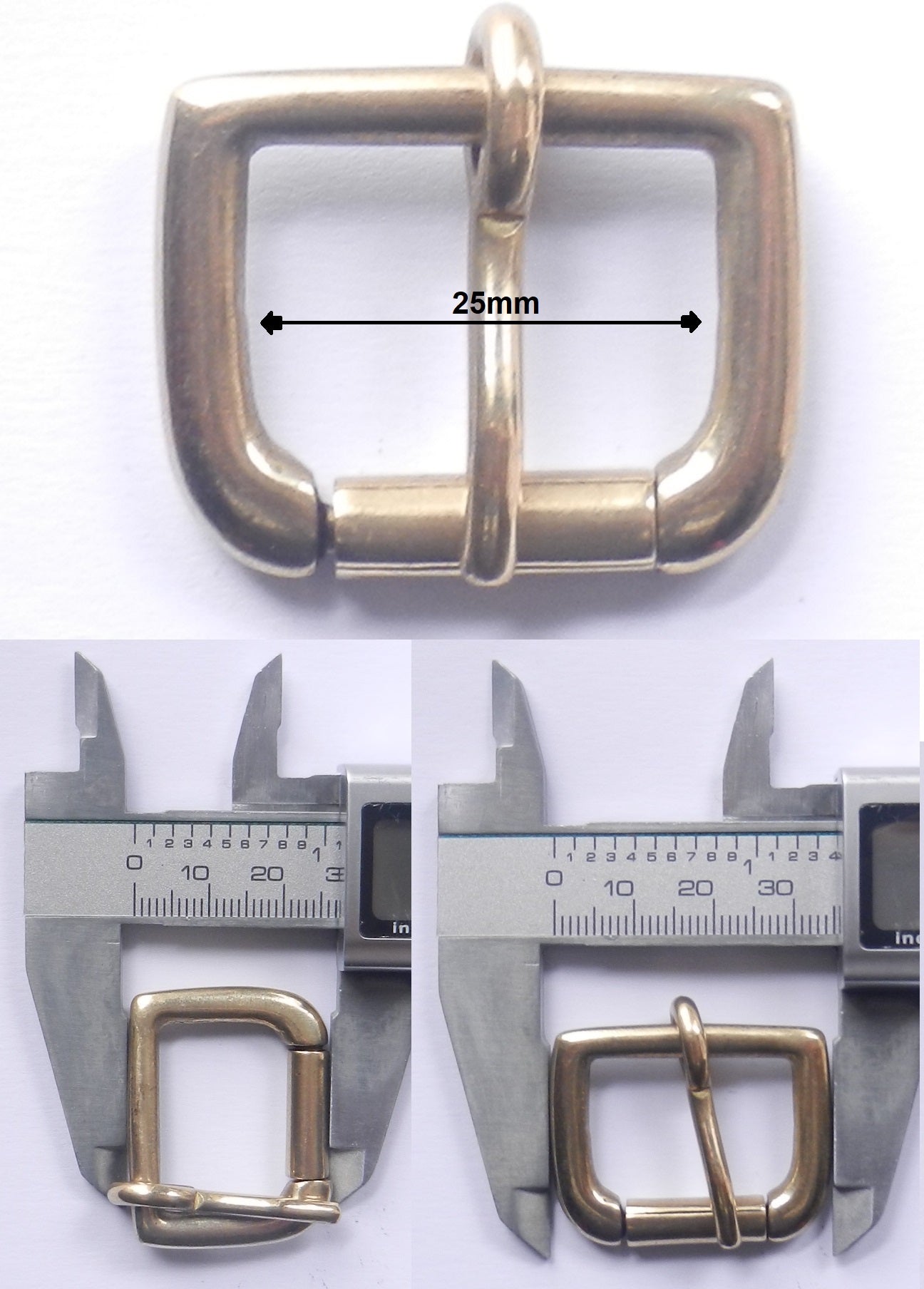 Solid Cast Brass Single Roller Napa Buckle 5 Sizes 2" - 1" inch