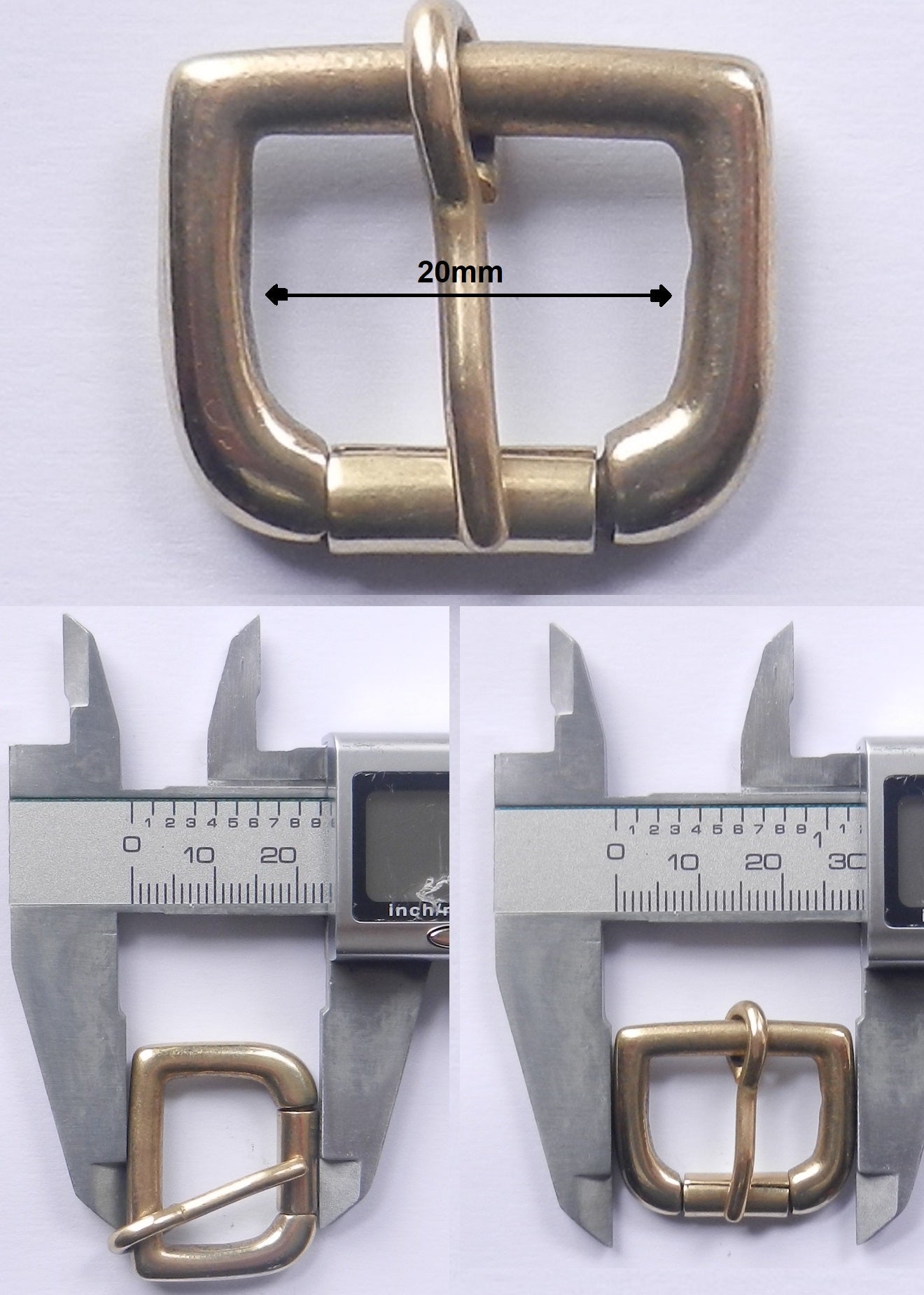 Solid Cast Brass Single Roller Napa Buckle 5 Sizes 2" - 1" inch