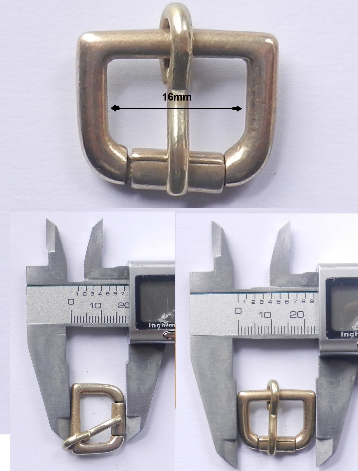 Solid Cast Brass Single Roller Napa Buckle 5 Sizes 2" - 1" inch