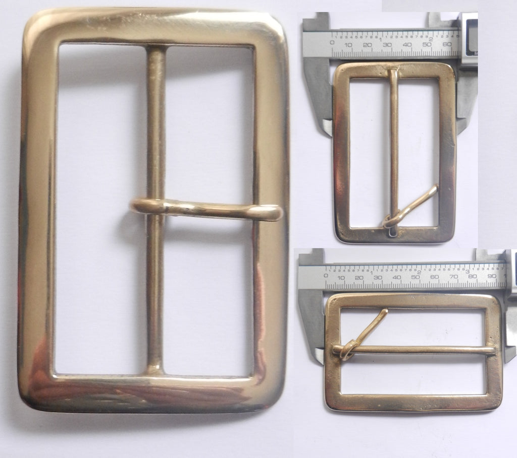 Solid Cast Brass Full Belt Buckle Rectangular 5 Sizes