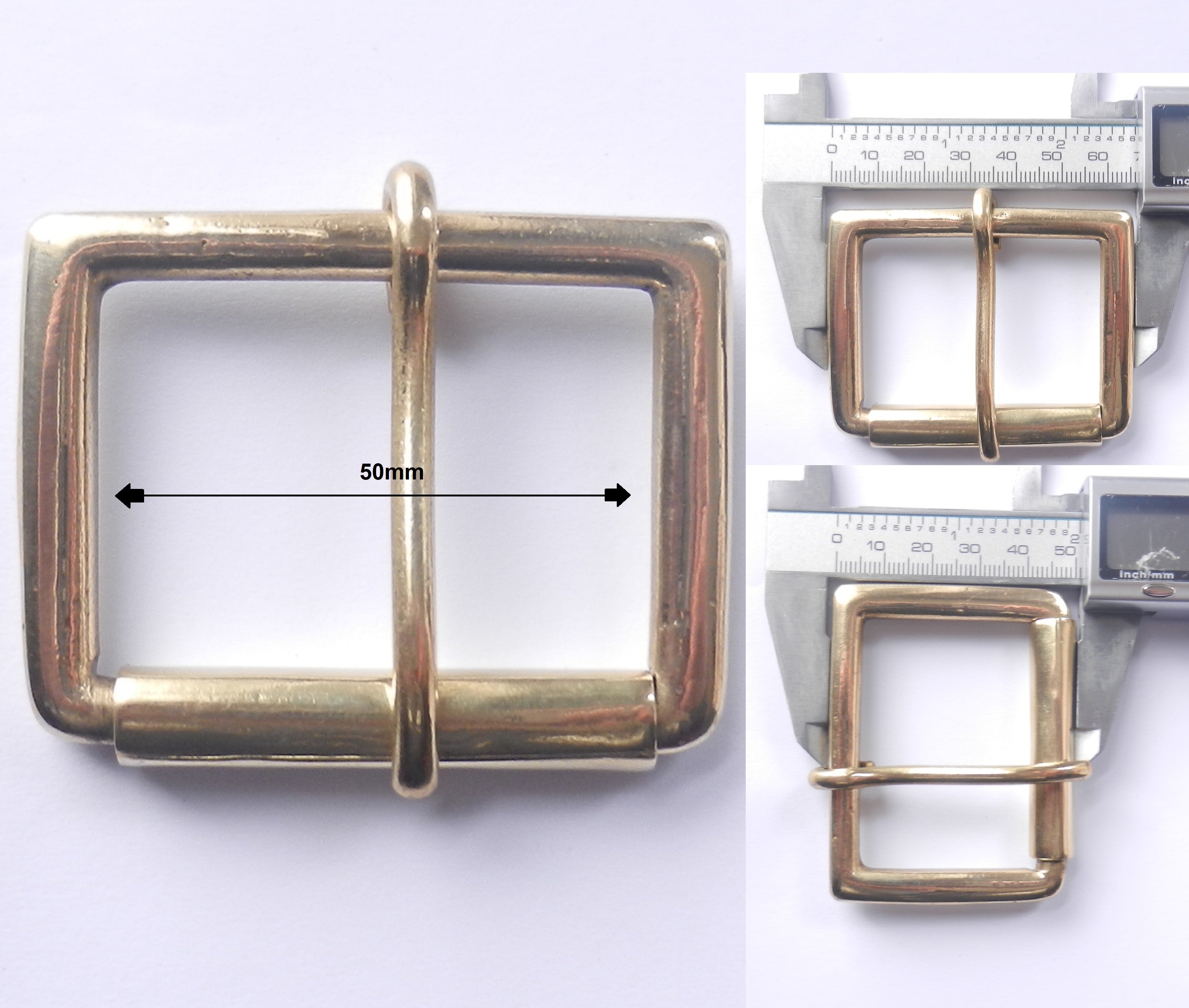 Solid Cast Brass Single Roller Napa Buckle 5 Sizes 2" - 1" inch