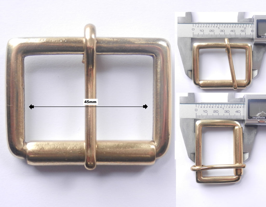 Solid Cast Brass Single Roller Napa Buckle 5 Sizes 2" - 1" inch