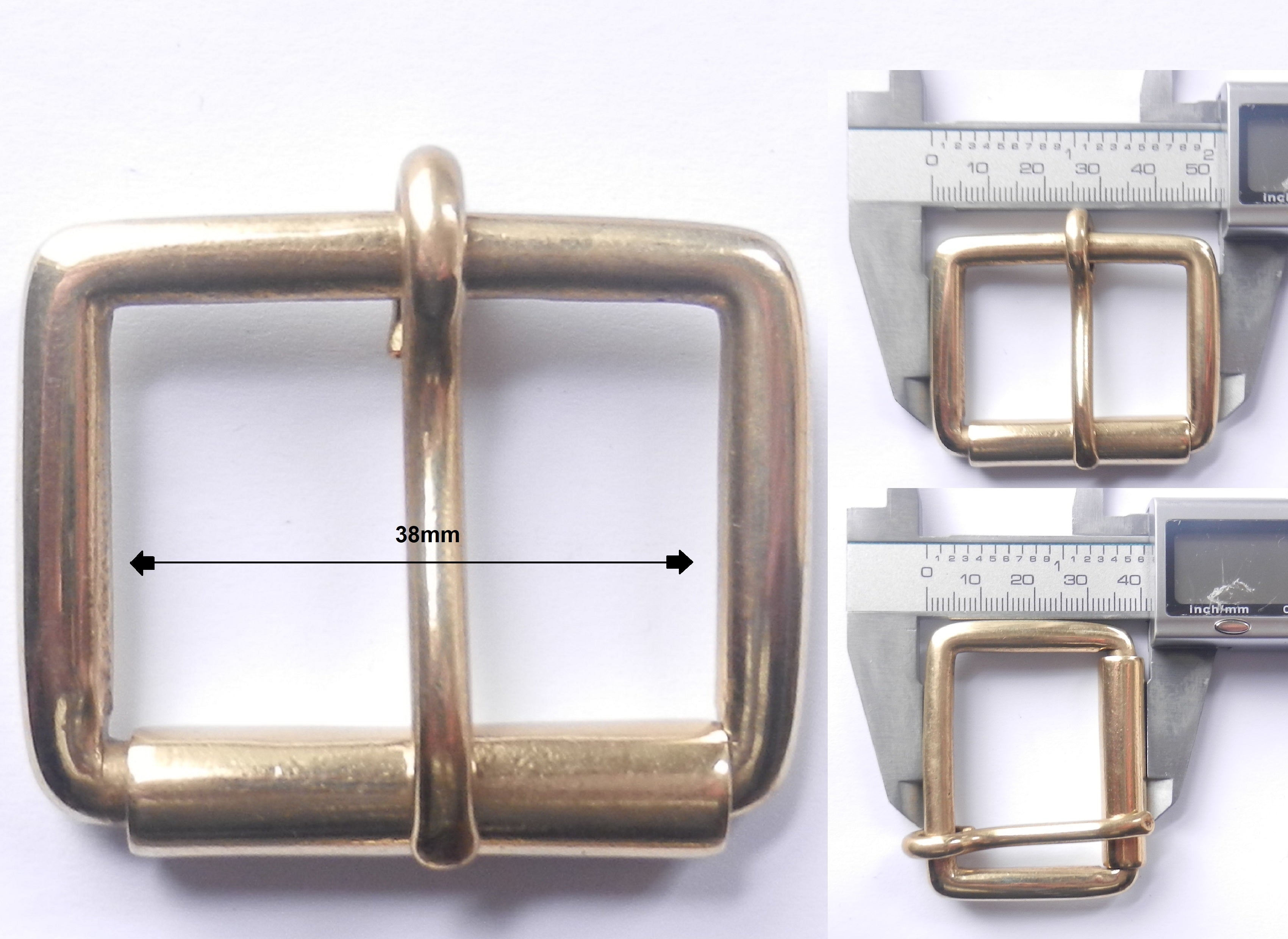 Solid Cast Brass Single Roller Napa Buckle 5 Sizes 2" - 1" inch