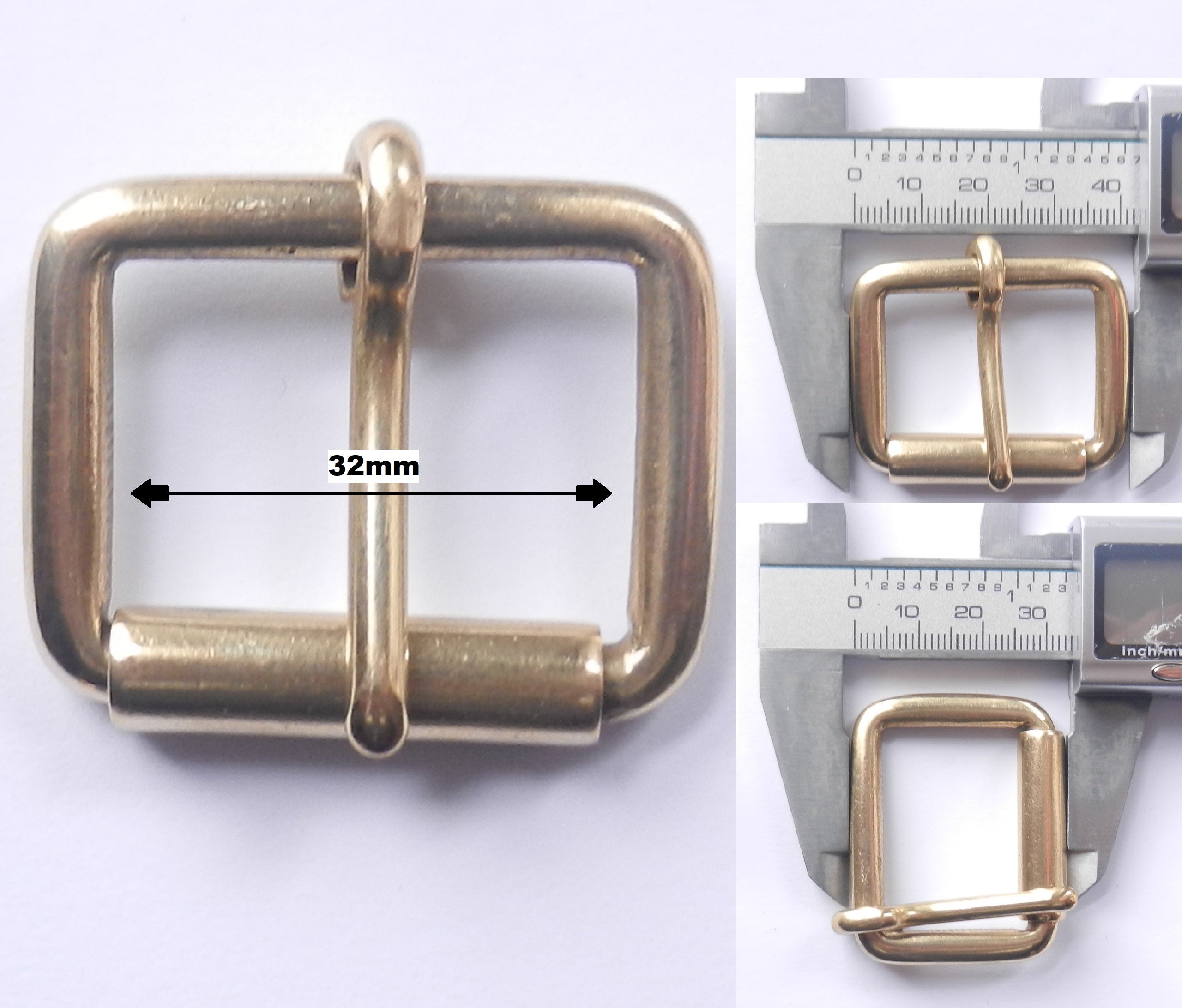 Solid Cast Brass Single Roller Napa Buckle 5 Sizes 2" - 1" inch