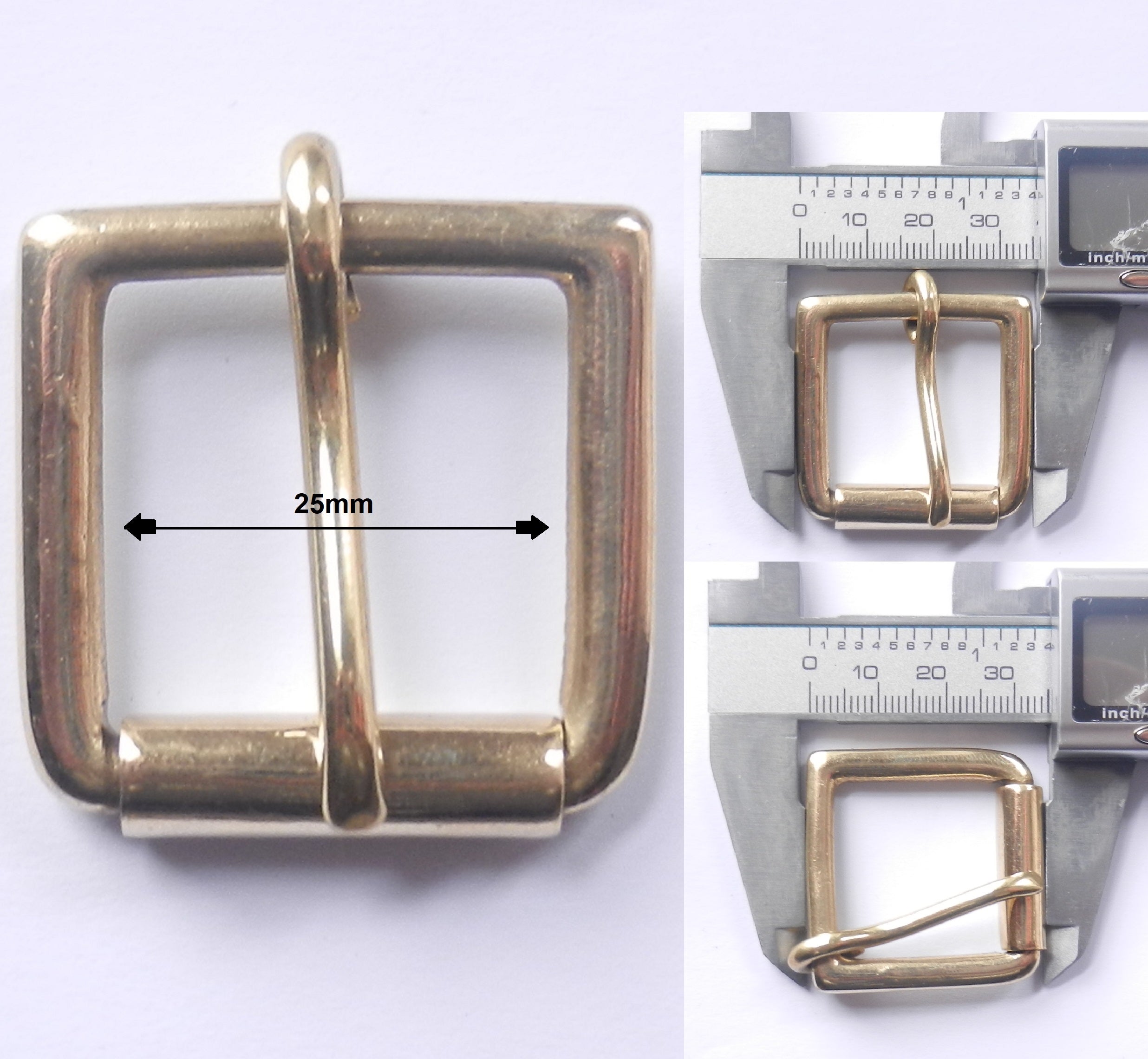 Solid Cast Brass Single Roller Napa Buckle 5 Sizes 2" - 1" inch