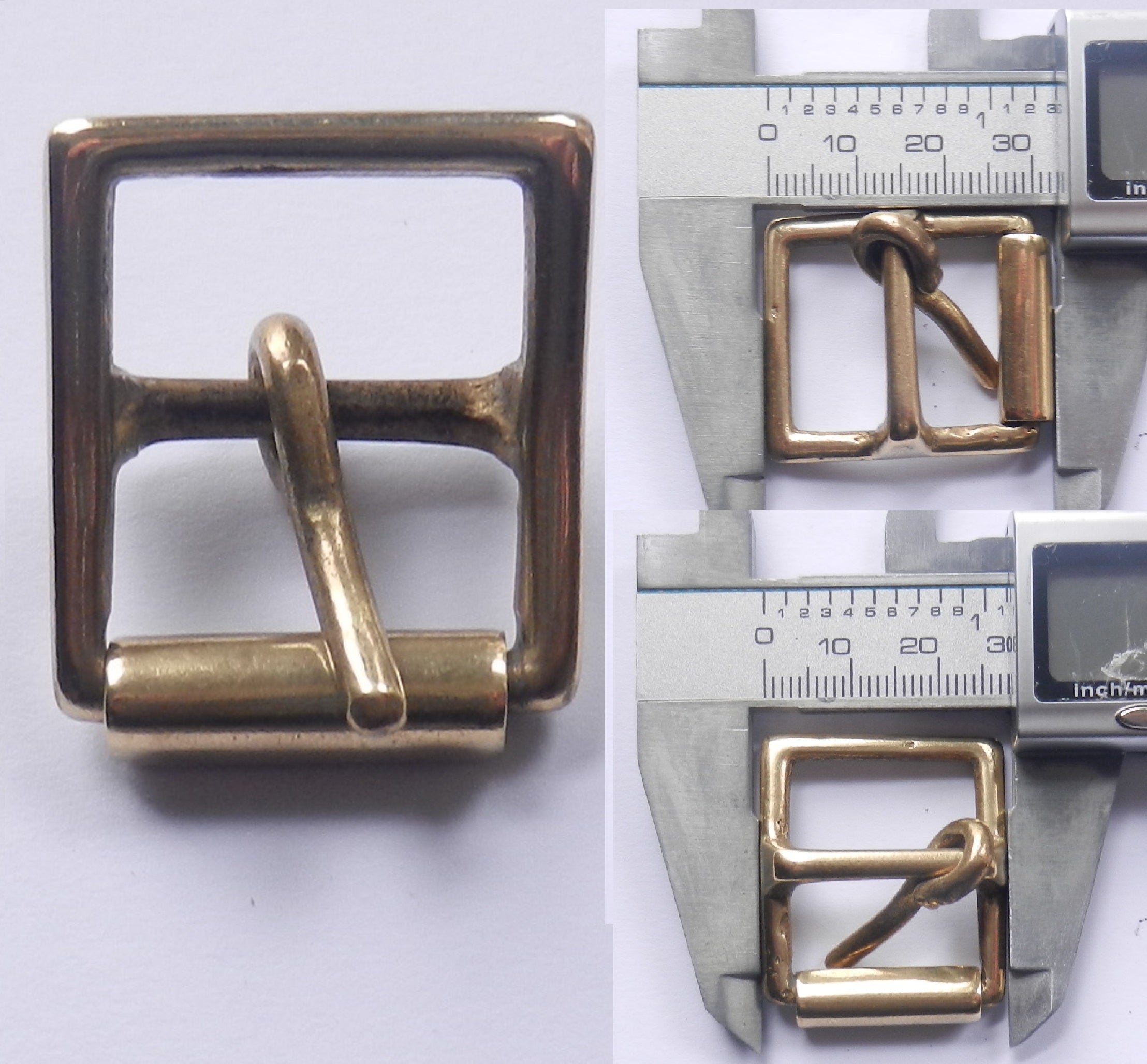 Brass Full Roller Military Style Belt Buckle 7 Sizes 2" - 1/2 Inch