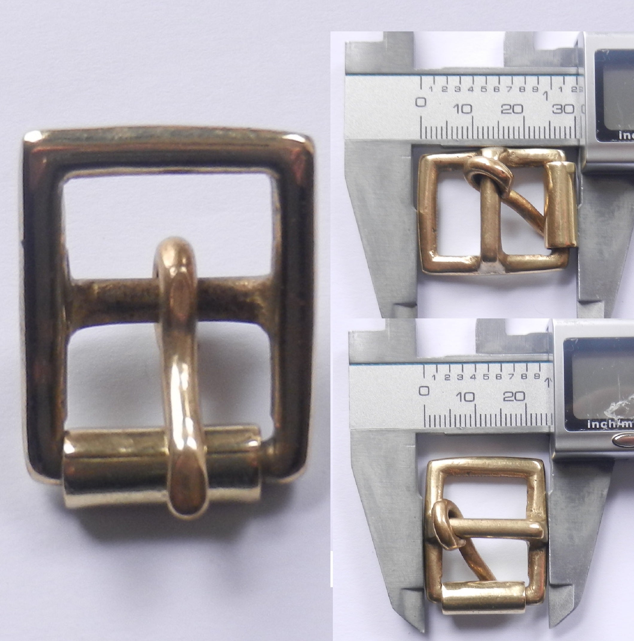 Brass Full Roller Military Style Belt Buckle 7 Sizes 2" - 1/2 Inch