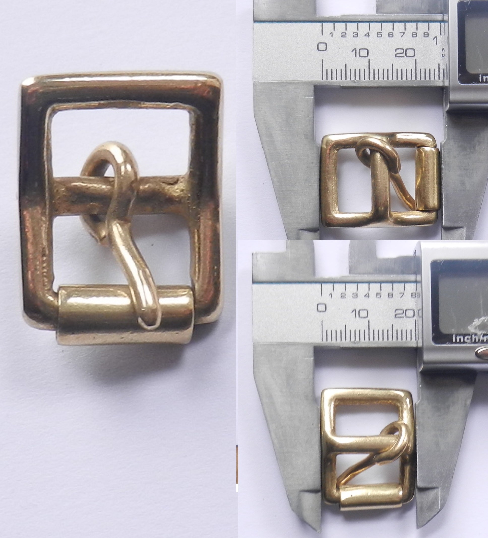 Brass Full Roller Military Style Belt Buckle 7 Sizes 2" - 1/2 Inch