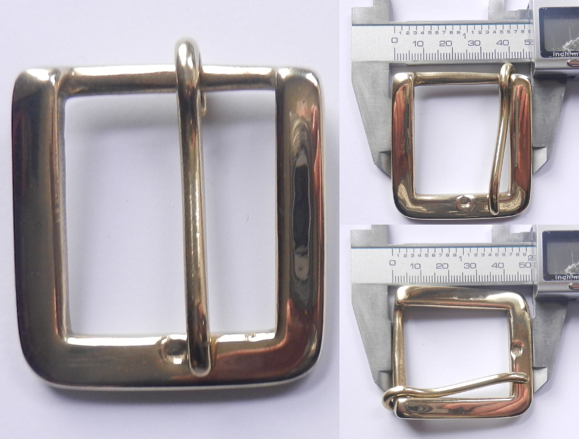 Solid Cast Brass Square Single Belt Buckle 25mm - 32mm - 38mm