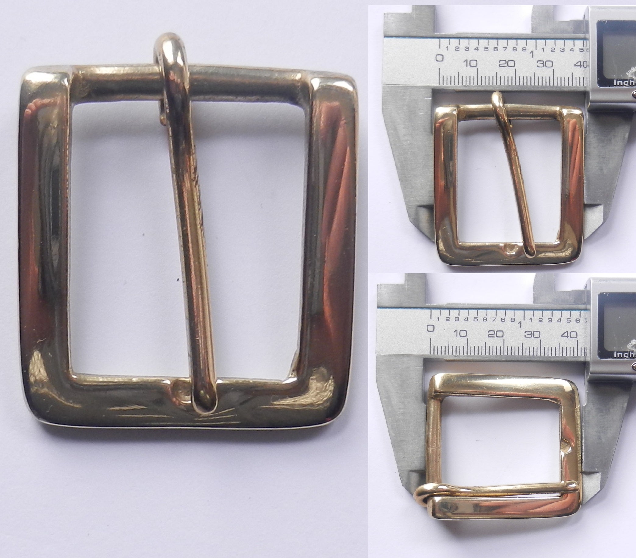 Solid Cast Brass Square Single Belt Buckle 25mm - 32mm - 38mm