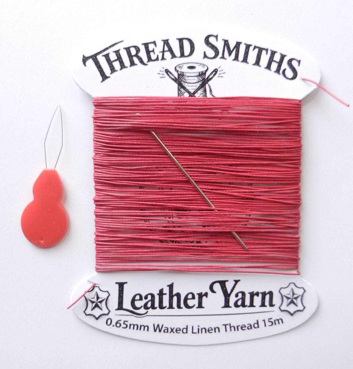 Flax 0.65mm Thick Waxed Linen Thread 15 / 20 Metres + Needle & Threader Leather Sewing Craft
