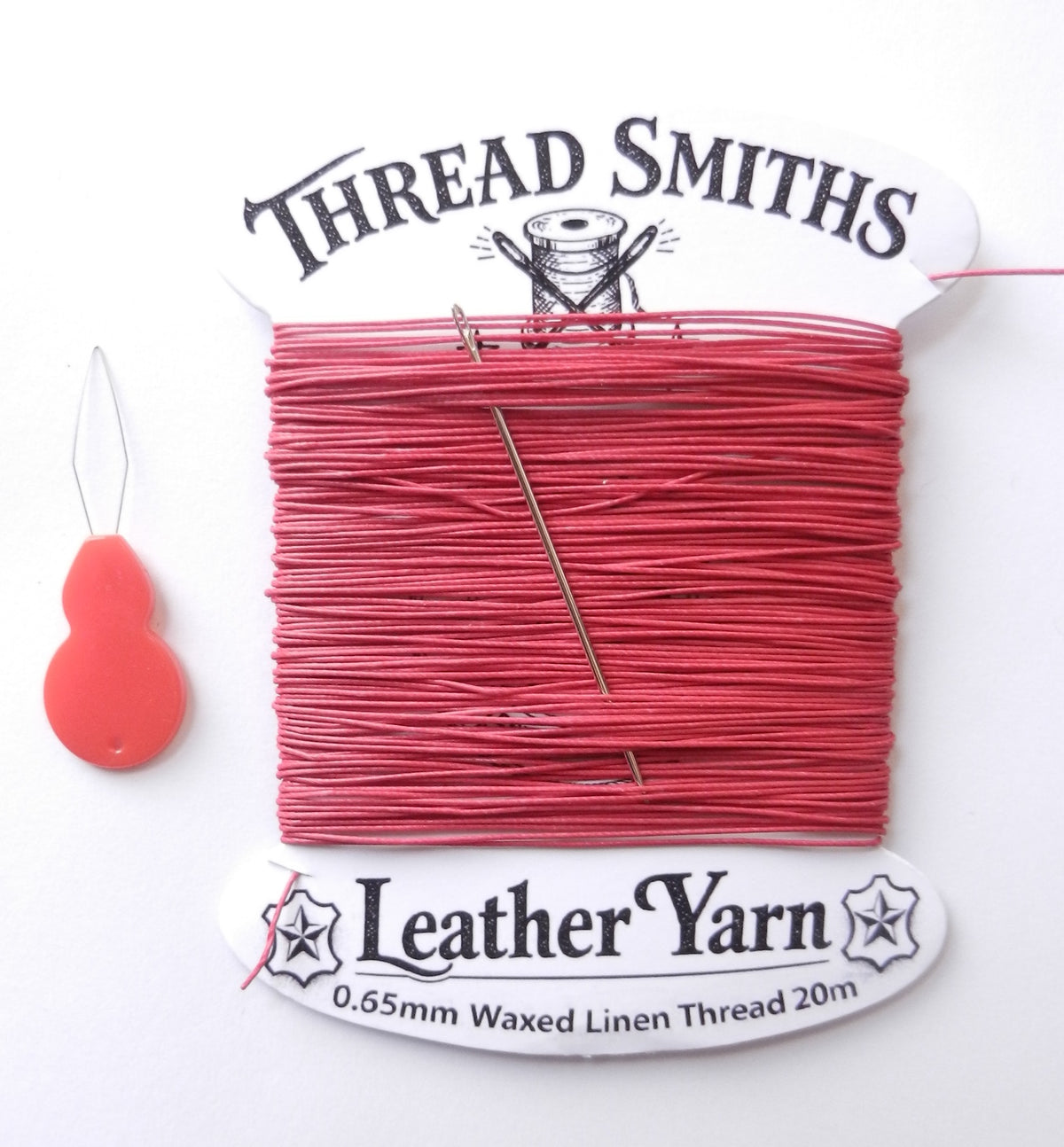 Flax 0.65mm Thick Waxed Linen Thread 15 / 20 Metres + Needle & Threader Leather Sewing Craft
