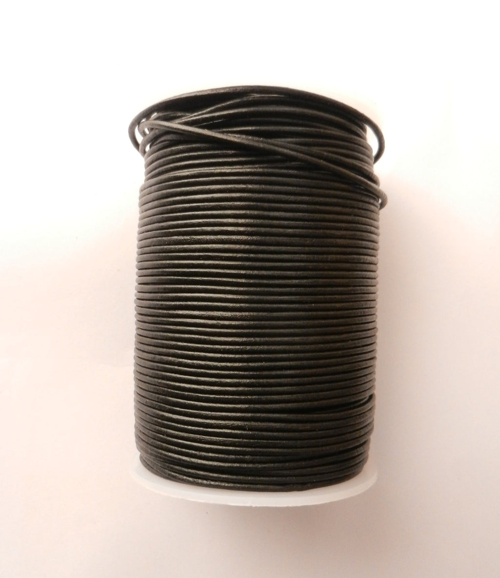 2mm Thick Cowhide Braided Round Leather Cord