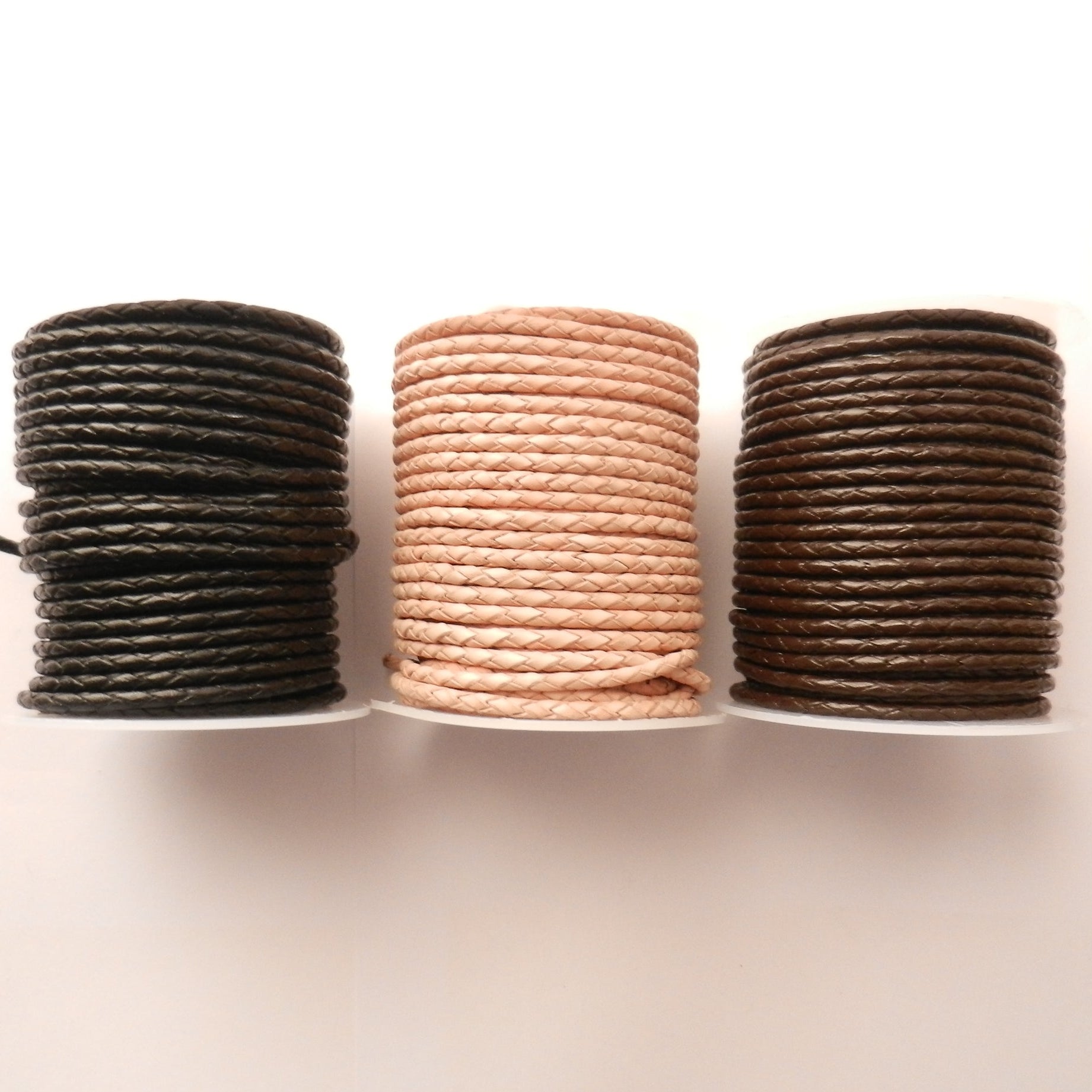 3mm Thick Cowhide Braided Round Leather Cord