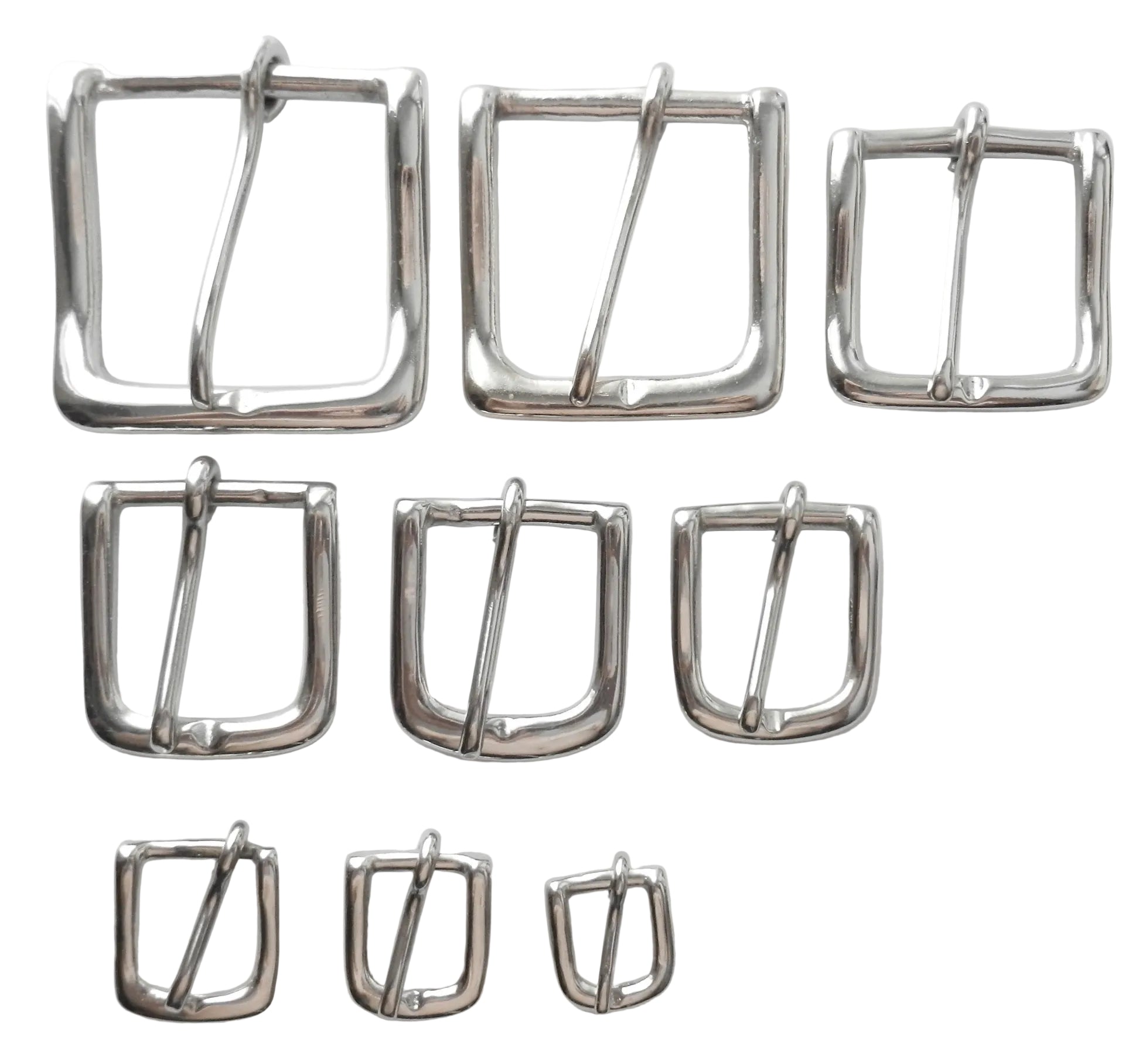 Solid Brass Nickel Plated West End Buckles in 9 Sizes