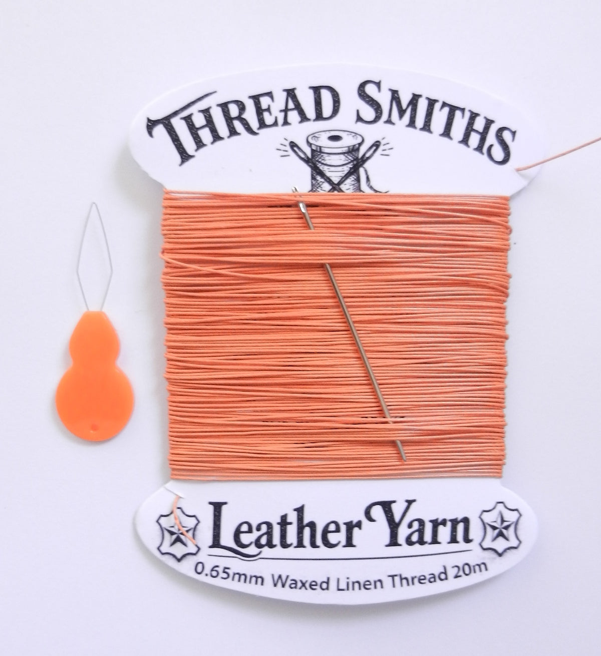 Flax 0.65mm Thick Waxed Linen Thread 15 / 20 Metres + Needle & Threader Leather Sewing Craft