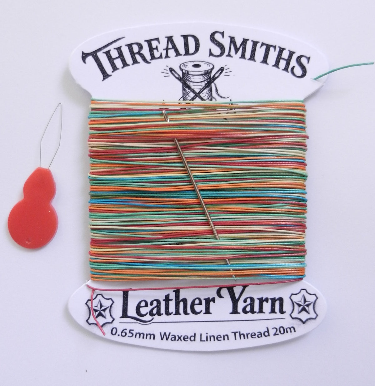 Flax 0.65mm Thick Waxed Linen Thread 15 / 20 Metres + Needle & Threader Leather Sewing Craft