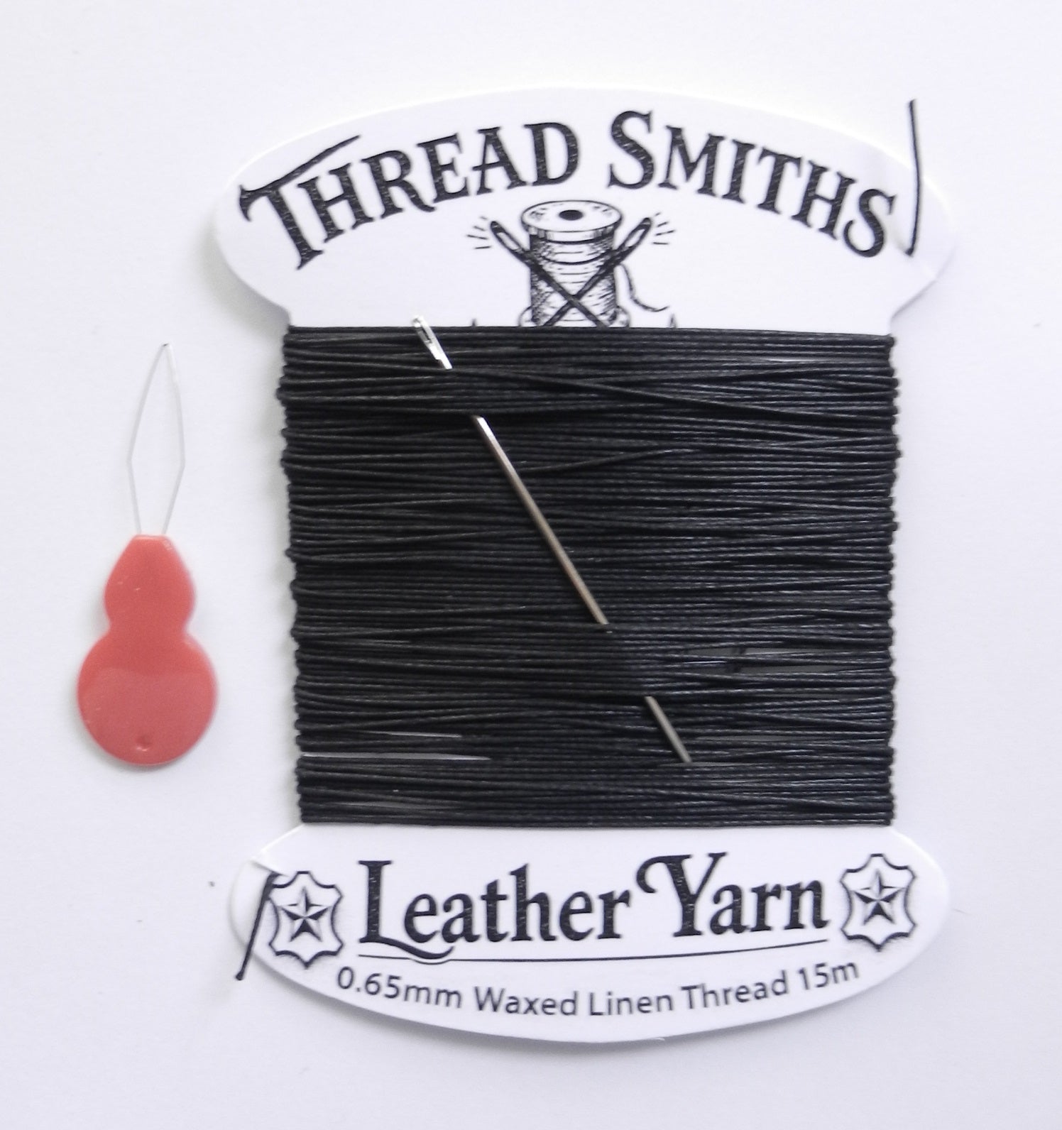 Flax 0.65mm Thick Waxed Linen Thread 15 / 20 Metres + Needle & Threader Leather Sewing Craft
