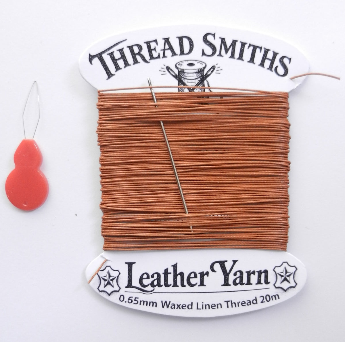 Flax 0.65mm Thick Waxed Linen Thread 15 / 20 Metres + Needle & Threader Leather Sewing Craft