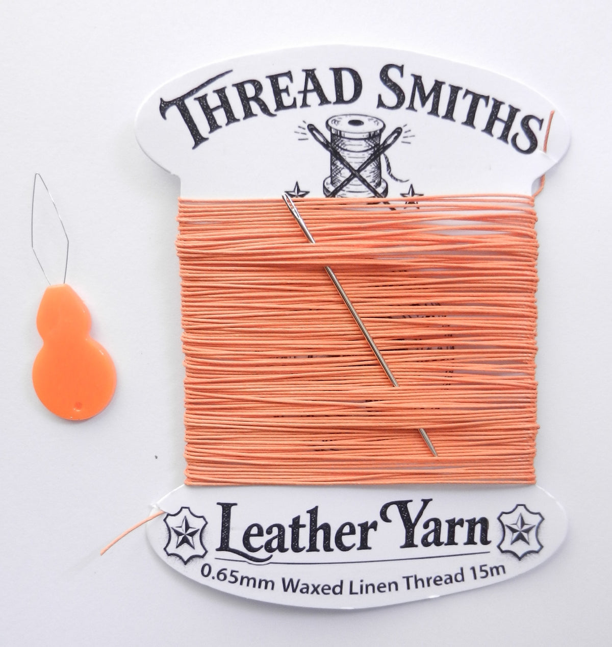 Flax 0.65mm Thick Waxed Linen Thread 15 / 20 Metres + Needle & Threader Leather Sewing Craft