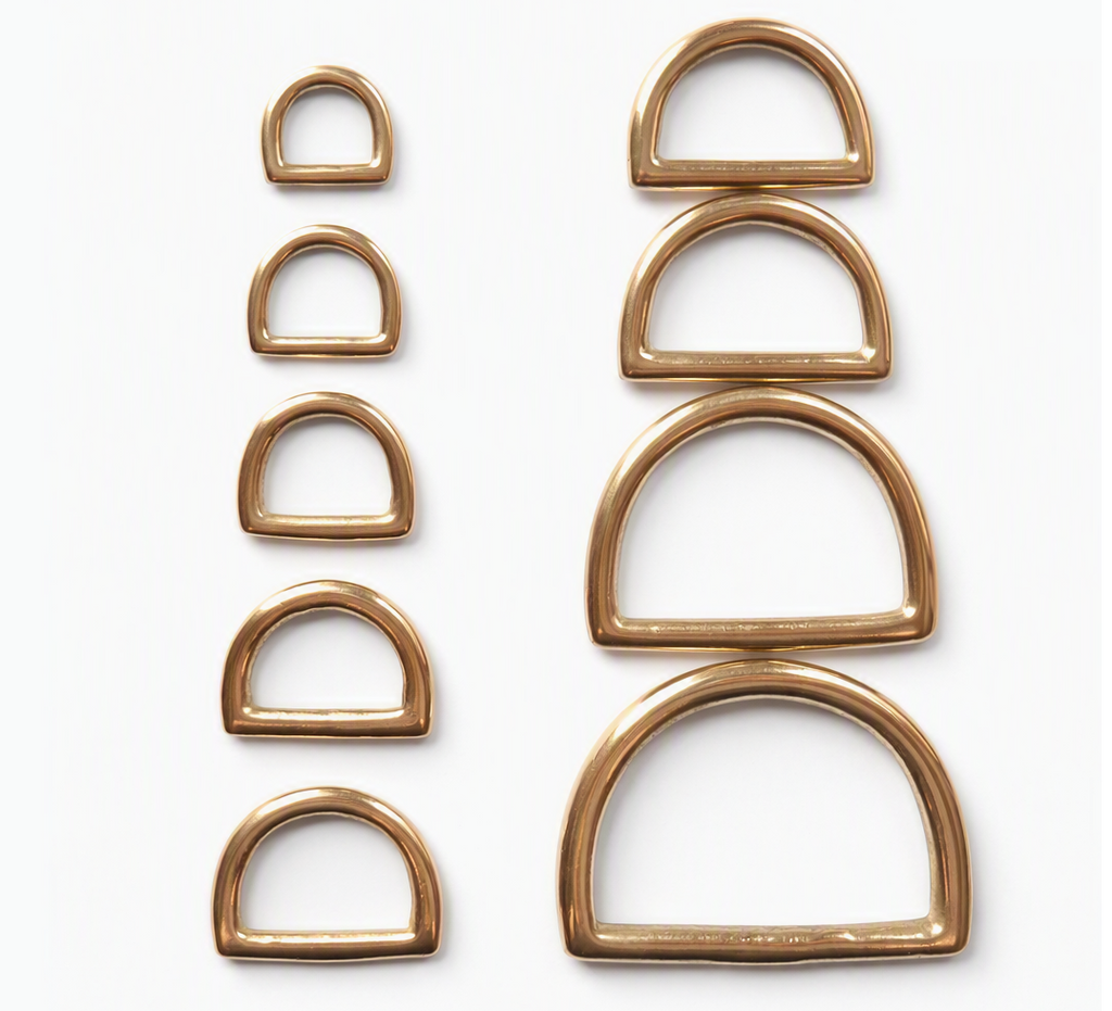 Solid Brass Flat Dee Rings Loops 50mm 45mm 38mm 32mm 30mm 25mm 22mm 20mm 15mm 12mm