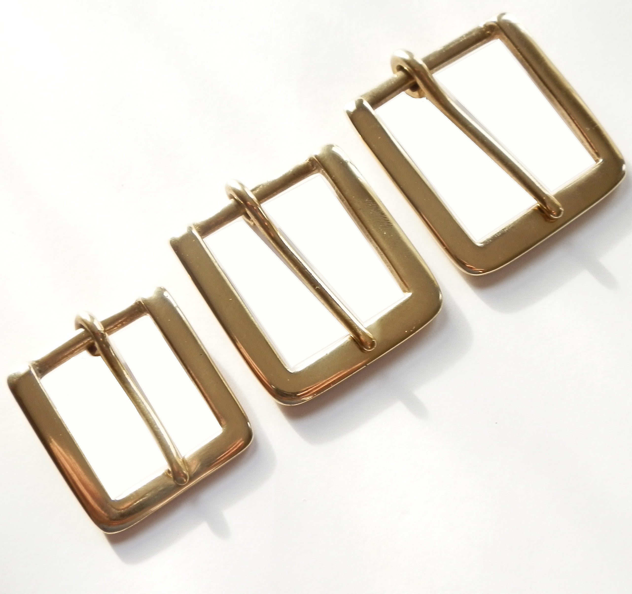Solid Cast Brass Square Single Belt Buckle 25mm - 32mm - 38mm