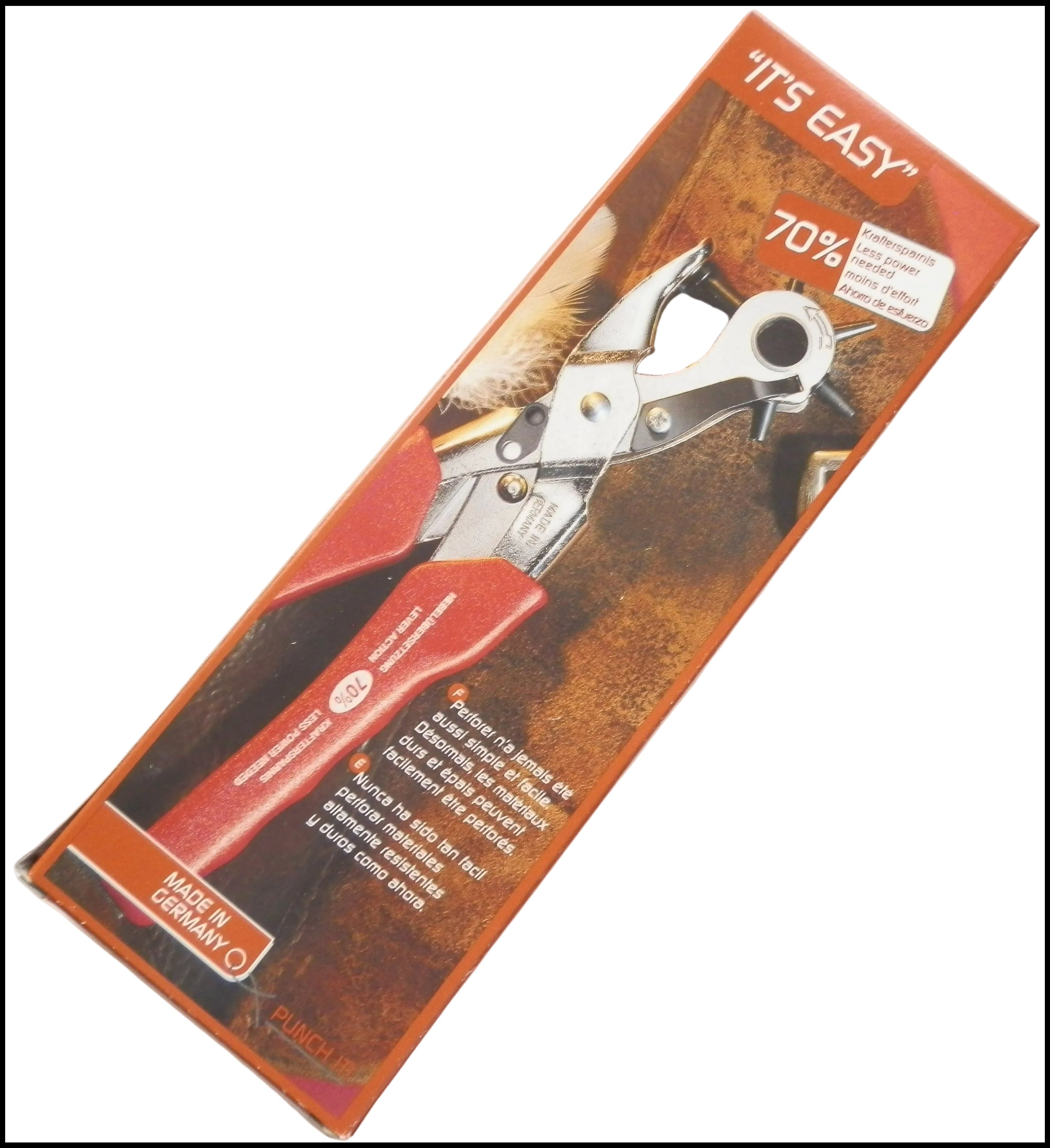 TeKno German Made Professional Revolving Leather Hole Punch Plier 70% Easier