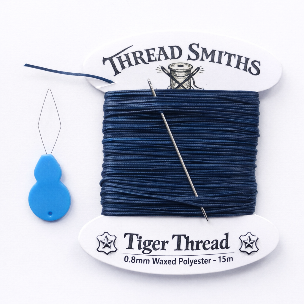 0.8mm Ritza 25 Tiger Thread 15 Metres Needle & Threader Leather Sewing Craft