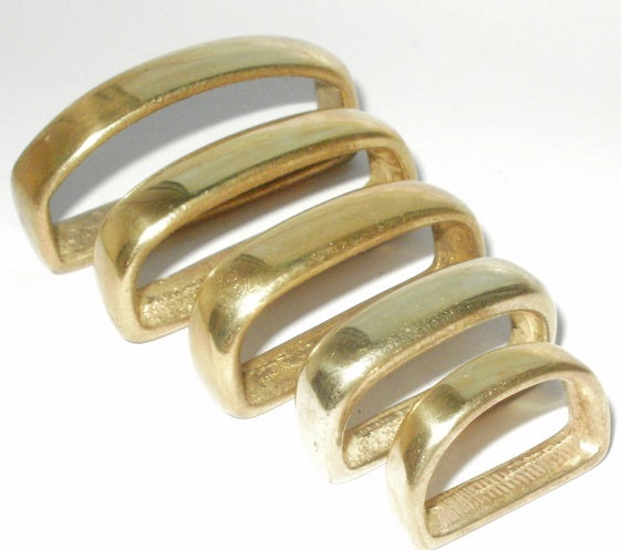 Solid Brass D Loops For Belt Keeps 6 Sizes