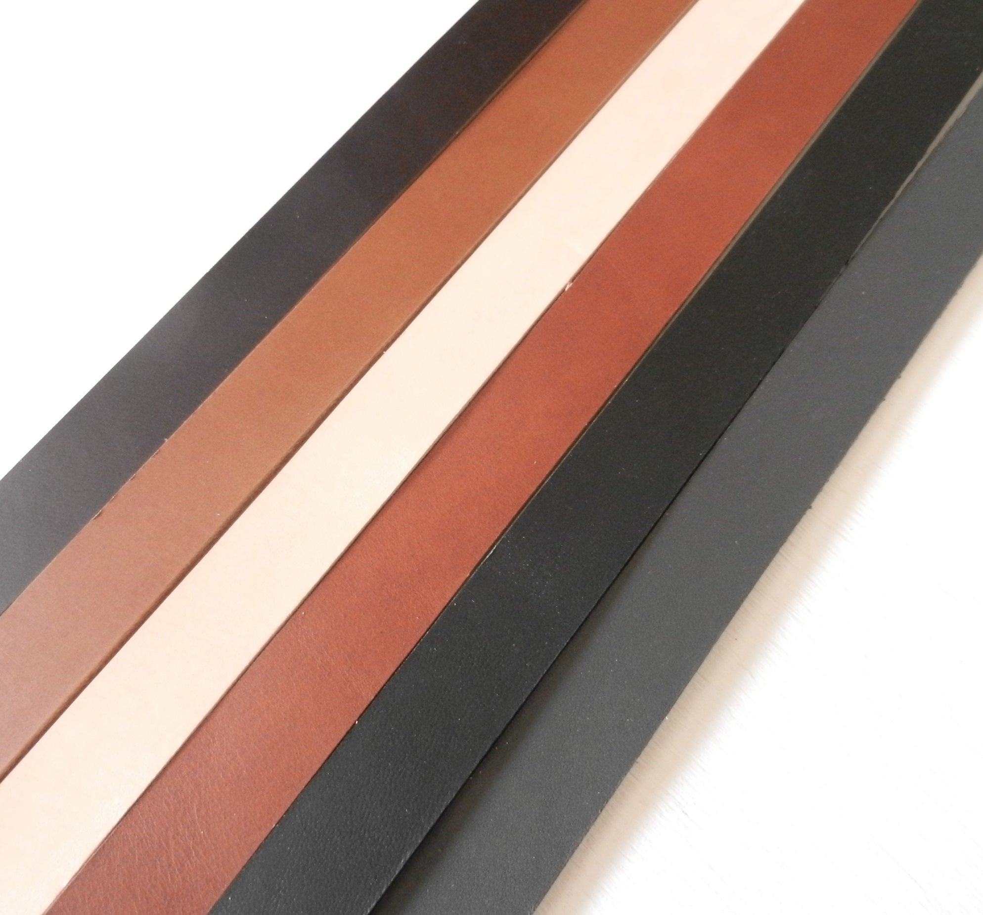 2mm Thick Veg Tan Quality Belgian Leather Belt Straps - Blanks 140cm + Long