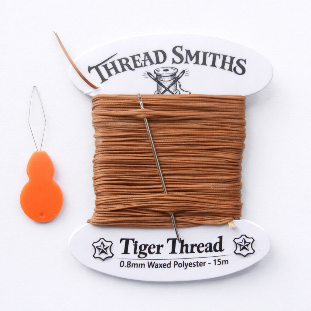0.8mm Ritza 25 Tiger Thread 15 Metres Needle & Threader Leather Sewing Craft