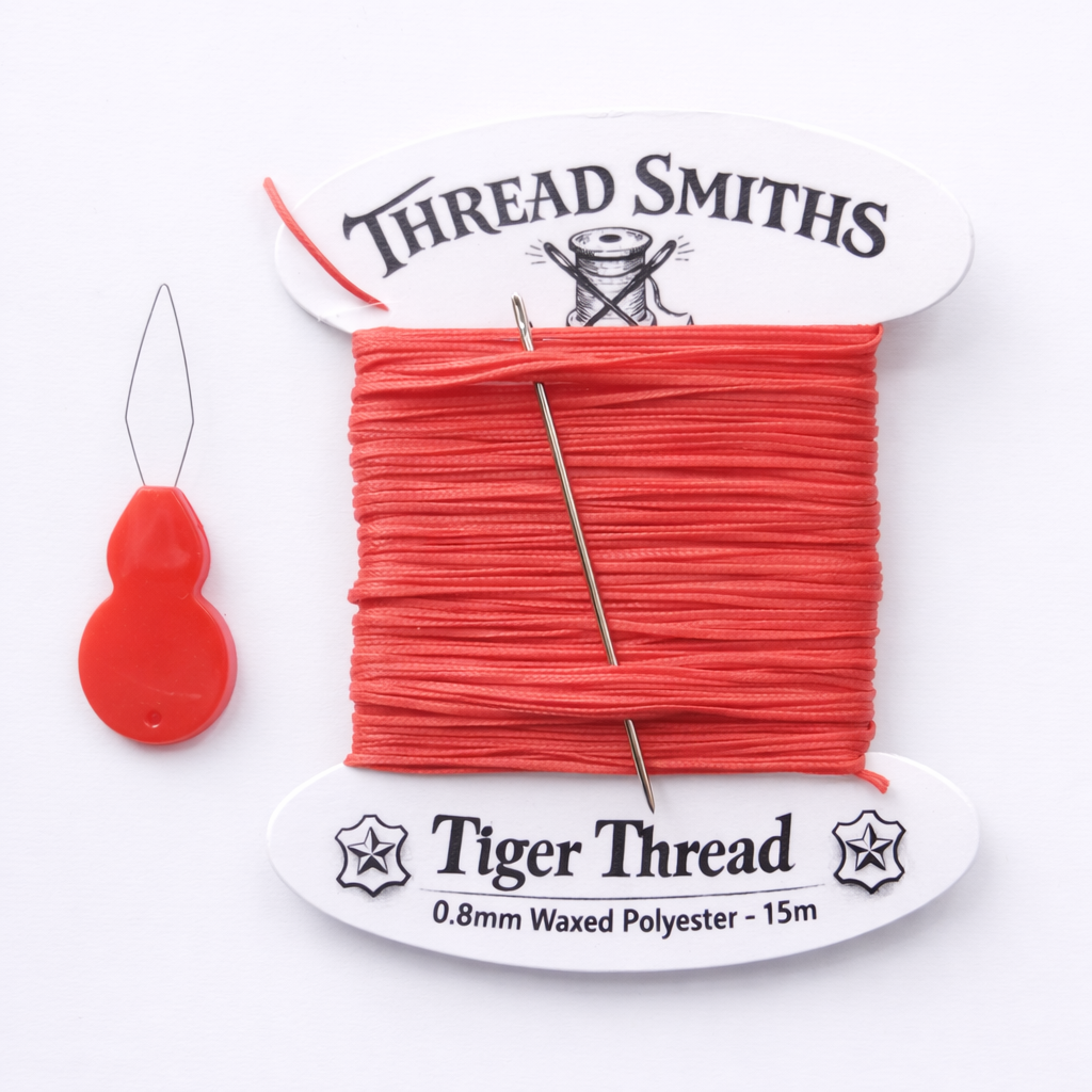0.8mm Ritza 25 Tiger Thread 15 Metres Needle & Threader Leather Sewing Craft