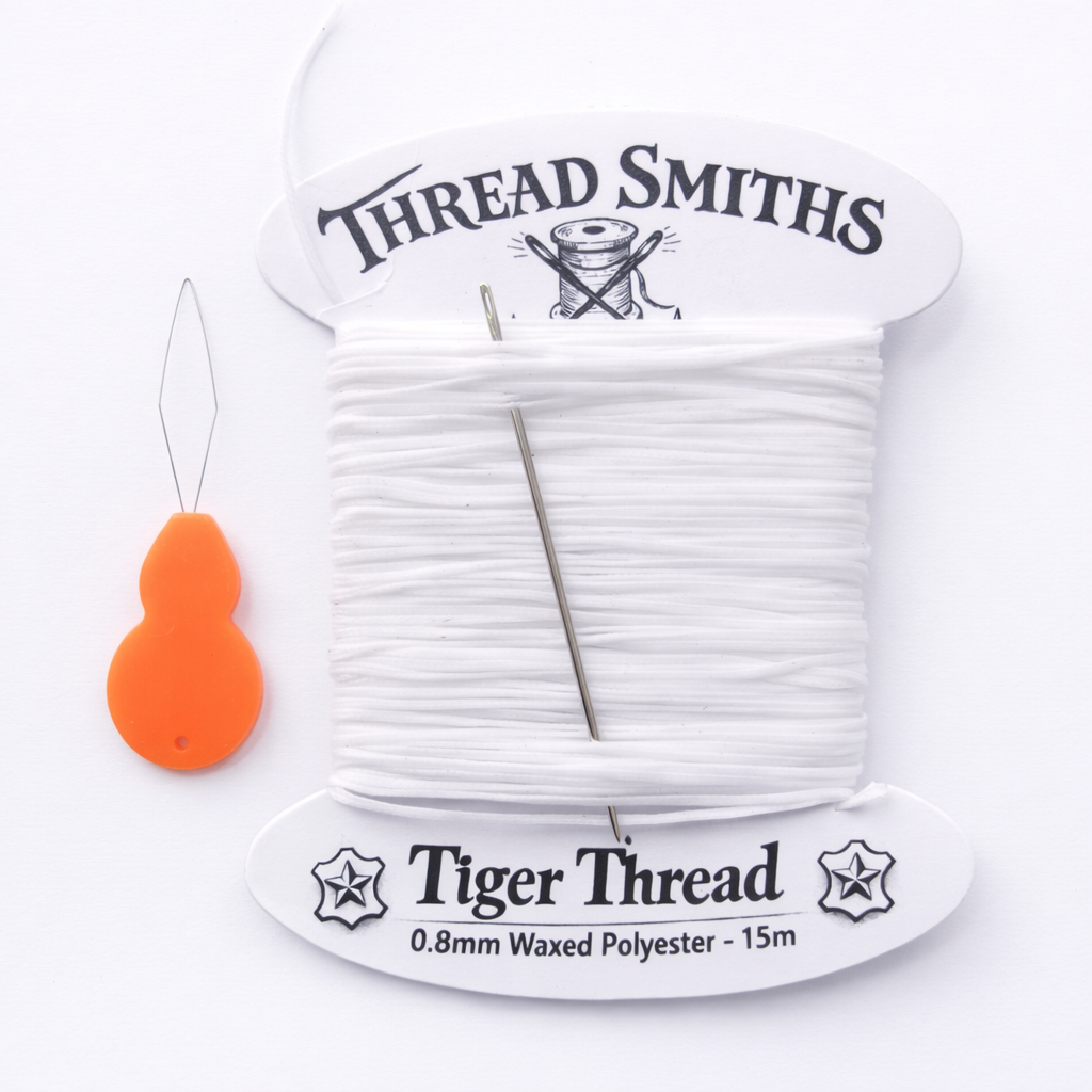 0.8mm Ritza 25 Tiger Thread 15 Metres Needle & Threader Leather Sewing Craft